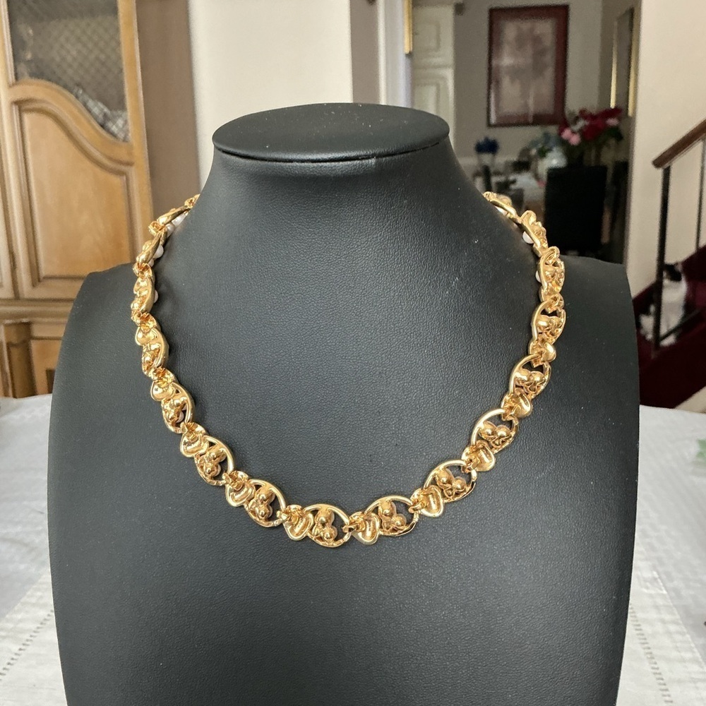 Napier XO Vintage Gold Tone Pearl Choker - Picture 4 of 5
